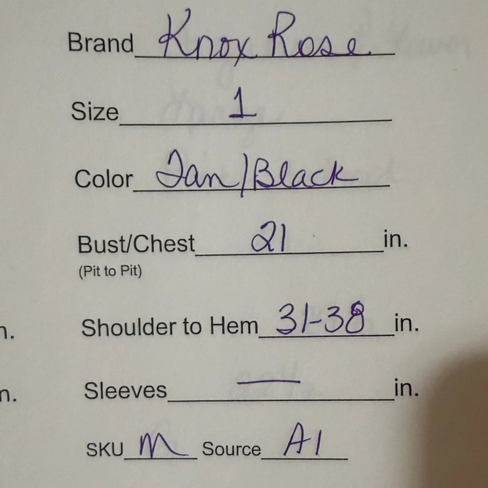 Knox Rose Boho Tunic Dress Size 1 Tan Black High Low Sleeveless - Picture 9 of 9